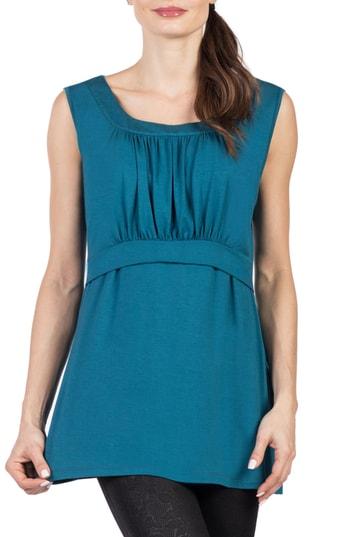 Women's Savi Mom Orleans Maternity/nursing Tank - Blue/green