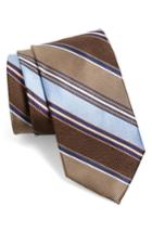 Men's Nordstrom Men's Shop Regal Stripe Silk Tie, Size X-long - Brown
