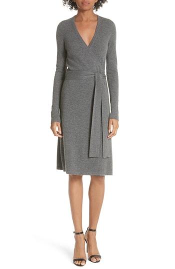 Women's Diane Von Furstenberg Linda Cashmere Wrap Dress, Size - Black