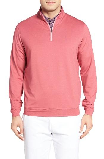 Men's Peter Millar Perth Stretch Quarter Zip Pulllover - Pink