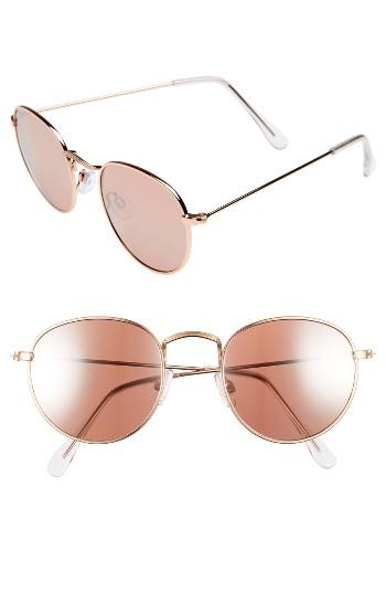 Women's Bp. Realm 50mm Round Sunglasses - Rose Gold/ Mirror
