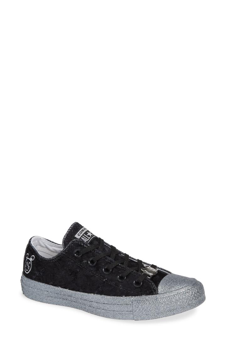 Women's Converse X Miley Cyrus Chuck Taylor All Star Velvet Glitter Low Top Sneaker M - Black