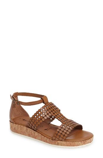 Women's Tamaris Siri T-strap Sandal Eu - Brown