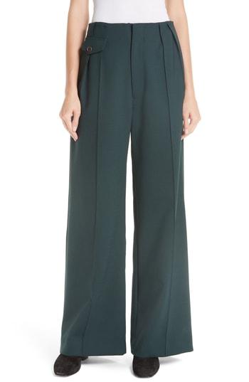 Women's Sea Seamed Wide Leg Trousers - Green