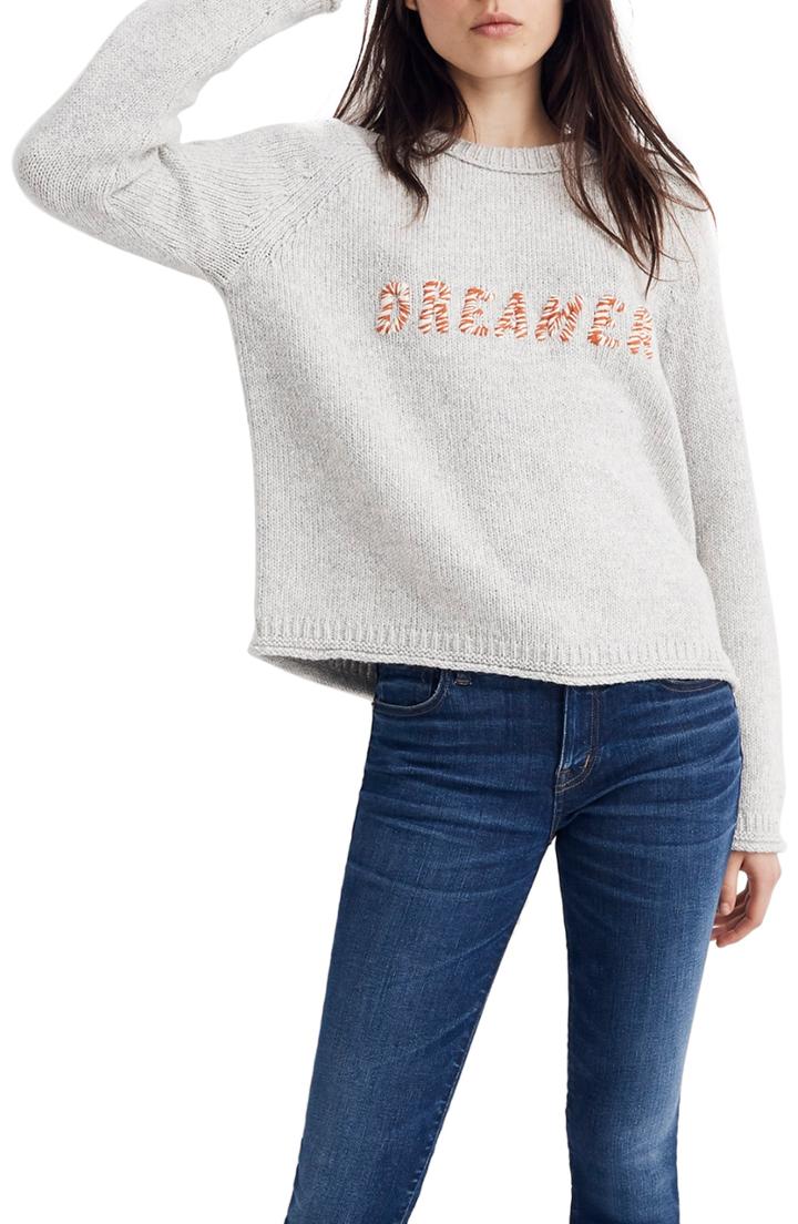 Women's Madewell Dreamer Embroidered Keaton Sweater