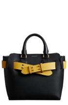 Burberry Small Contrast Belt Leather Tote -