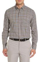 Men's Paul & Shark Jacquard Check Sport Shirt - Brown