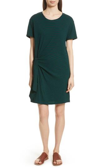 Women's Vince Classic Stripe Side Tie Cotton Dress - Blue