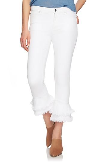 Women's 1.state Ruffle Hem Crop Jeans - White