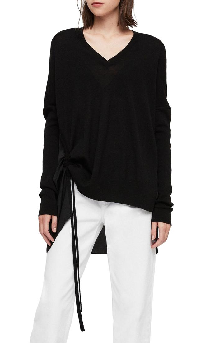 Women's Allsaints Moira V-neck Sweater - Black