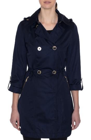 Women's Tahari Mason Trench Anorak - Blue