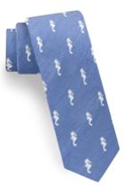 Men's Ted Baker London Seahorse Silk & Linen Tie, Size - Blue