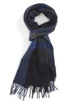 Men's Nordstrom Men's Shop Plaid Wool Scarf, Size - Blue