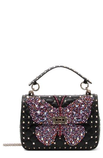 Valentino Garavani Spike It Medium Leather Shoulder Bag - Black