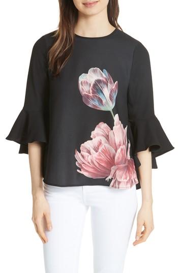 Women's Ted Baker London Suuzan Tranquility Waterfall Top - Black