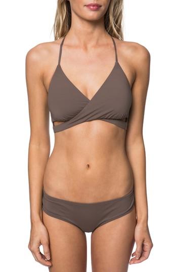 Women's O'neill Salt Water Wrap Bikini Top - Grey