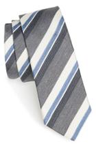 Men's Boss Stripe Silk Blend Tie, Size - Grey