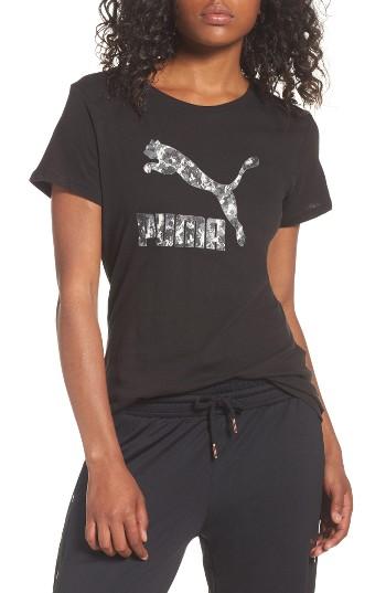 Women's Puma Archive Life Print Tee - Black