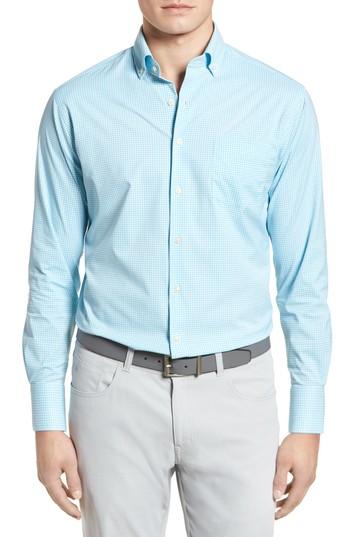 Men's Peter Millar Mimi Regular Fit Check Performance Sport Shirt - Blue