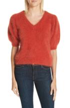 Women's Chloe Flutter Sleeve Metallic Silk Blend Sweater - Brown