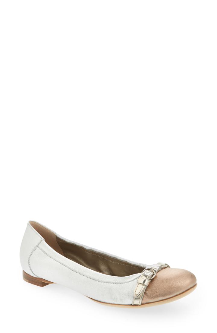 Women's Agl Cap Toe Ballet Flat Us / 34eu - Metallic