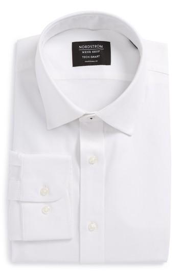 Men's Nordstrom Men's Shop Tech-smart Traditional Fit Solid Dress Shirt 32/33 - White