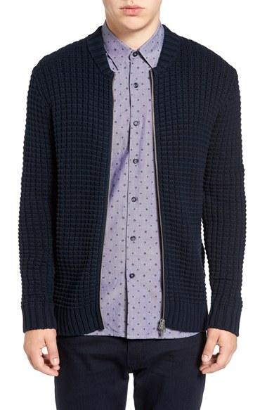 Men's Peter Werth Llewelyn Basket Knit Bomber Jacket