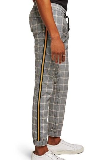 Men's Topman Check Skinny Fit Jogger Pants X 32 - Beige