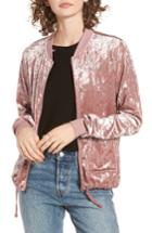 Women's Socialite Velvet Drawstring Hem Bomber Jacket