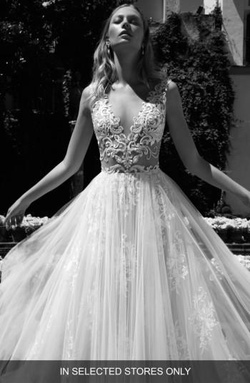Women's Alon Livne White Christine Lace & Tulle Ballgown, Size In Store Only - Ivory