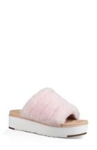 Women's Ugg Fluff Yeah Genuine Shearling Slide Sandal .5 M - Pink