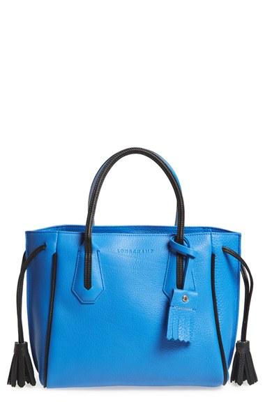 Longchamp 'small Penelope Fantasie' Leather Tote - Blue