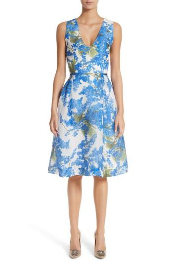 Women's Carolina Herrera Floral Fit & Flare Dress
