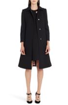 Women's Dolce & Gabbana Stretch Wool Crepe Coat Us / 46 It - Black
