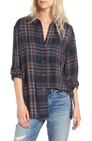 Women's Treasure & Bond Drapey Two-pocket Shirt, Size - Blue