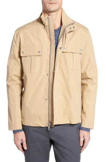 Men's Cole Haan Stand Collar Water Repellent Jacket, Size - Beige