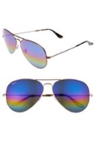 Women's Ray-ban Large Icons 62mm Aviator Sunglasses - Blue Multi Rainbow