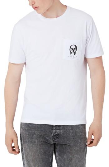 Men's Topman Slim Fit Ritual Graphic T-shirt, Size - White