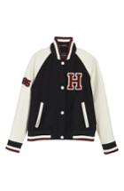Women's Tommy Hilfiger Mixed Media Varsity Jacket - Blue