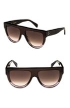 Women's Celine Special Fit 60mm Aviator Sunglasses - Dark Grey/brown