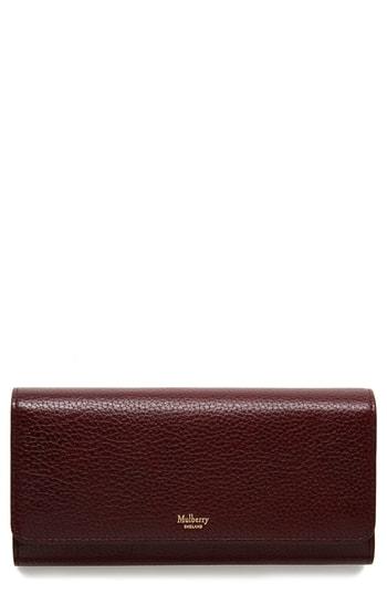 Women's Mulberry Continental Classic Leather Wallet - Burgundy