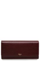 Women's Mulberry Continental Classic Leather Wallet - Burgundy