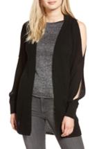 Women's Trouve Twisted Sleeve Cardigan /small - Black