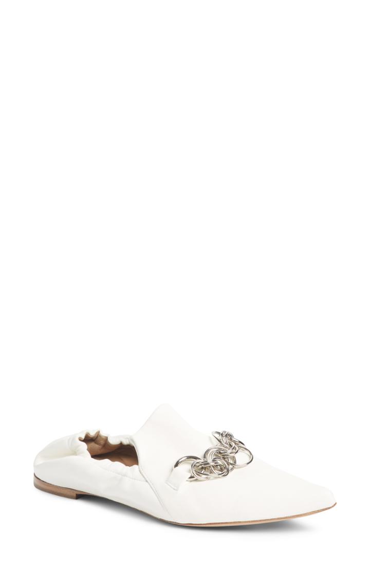 Women's Chloe Reese Chain Bit Loafer Flat Us / 35eu - White