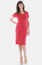 Women's Everly Grey 'camila' Stripe Maternity Dress - Red