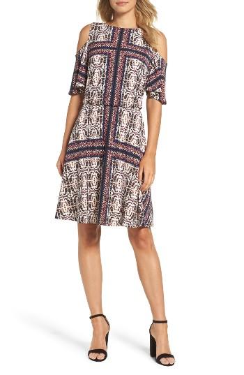 Women's Maggy London Cold Shoulder Shift Dress - Red