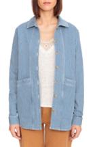 Women's Sezane Will Stripe Shirt Jacket - Blue