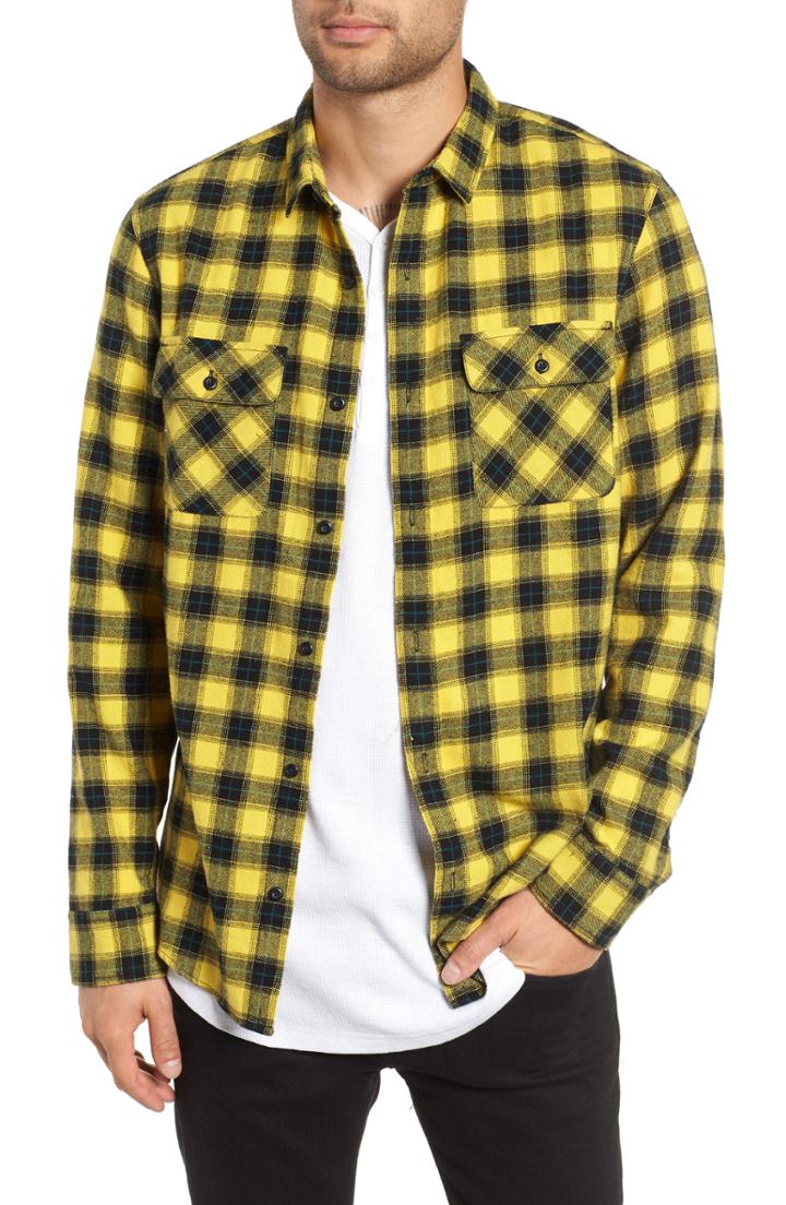 Men's The Rail Plaid Flannel Shirt - Yellow