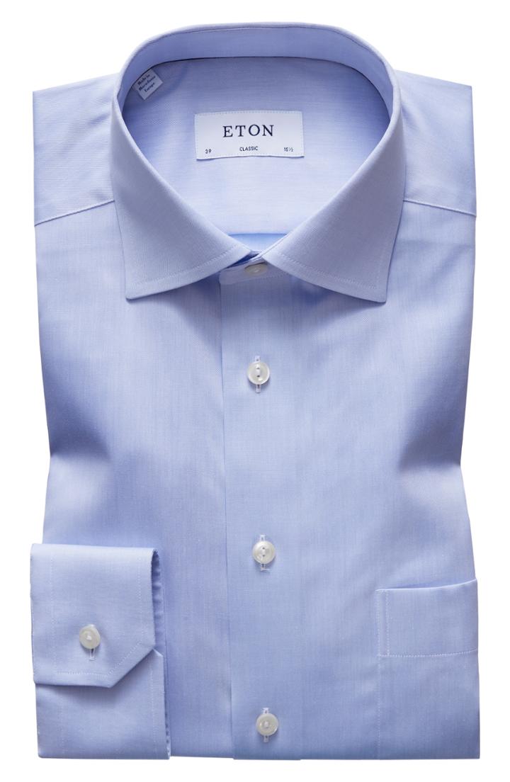 Men's Eton Classic Fit Solid Dress Shirt - White