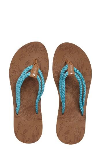 Women's Sakroots Bailen Flip Flop M - Blue
